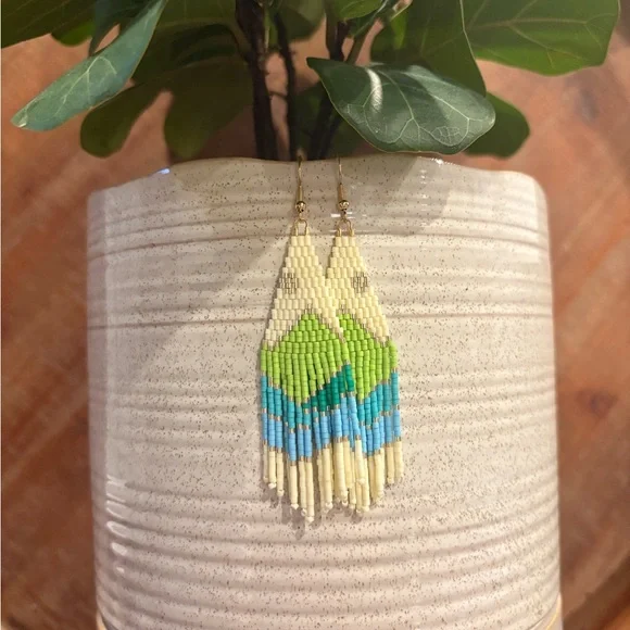 Beaded Mountain Earrings - Picture 2 of 2